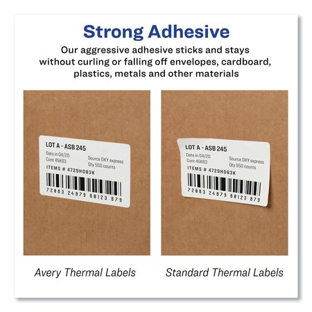 Avery Thermal Printer Labels, Thermal Printers, 1.13 x 3.5, Clear, 120/Roll 4151